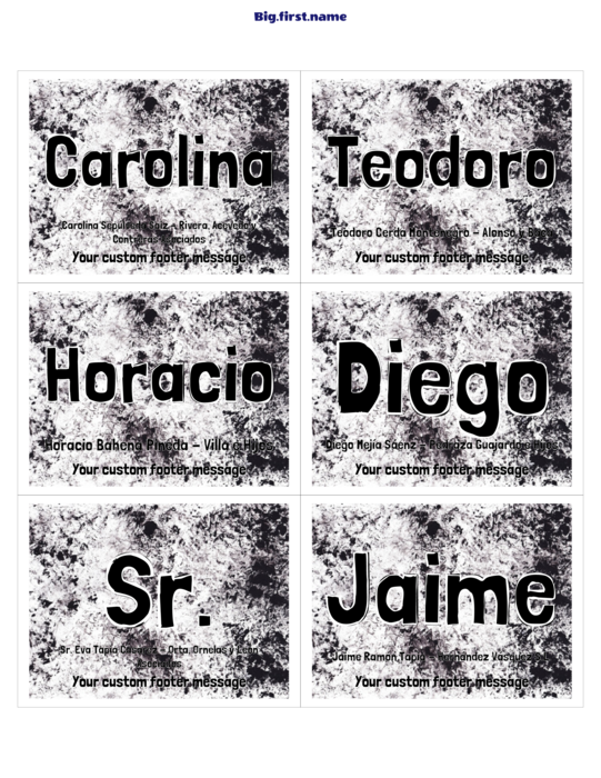 diseño de gafete con nombre Reunión Desordenada