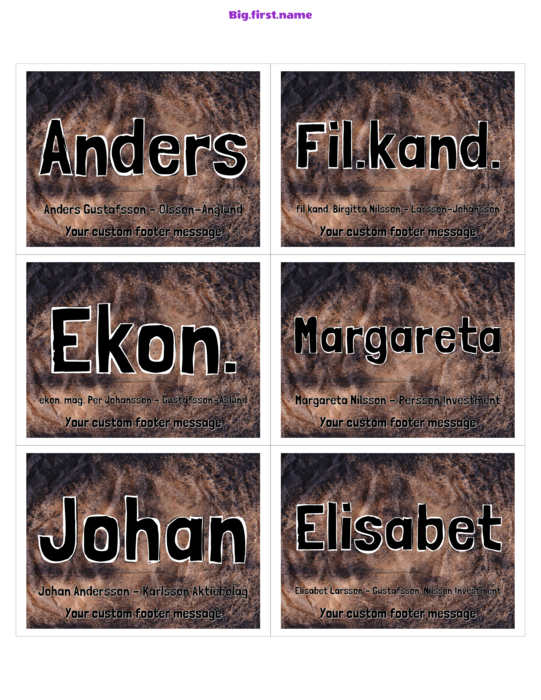 namnbricksdesign Rörigt möte