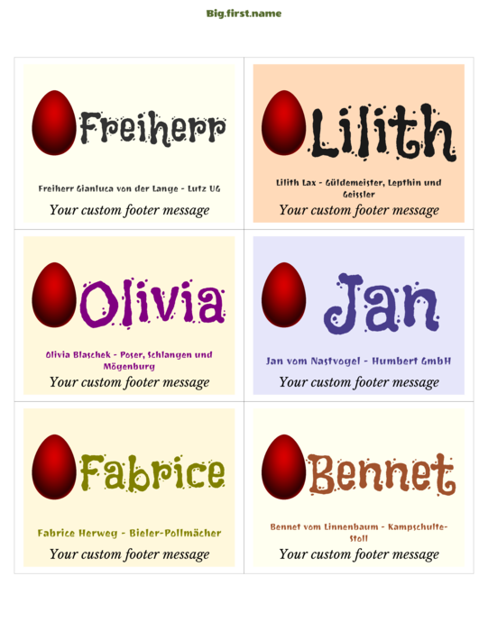 Namensschild-Design Frohe Ostern Feier