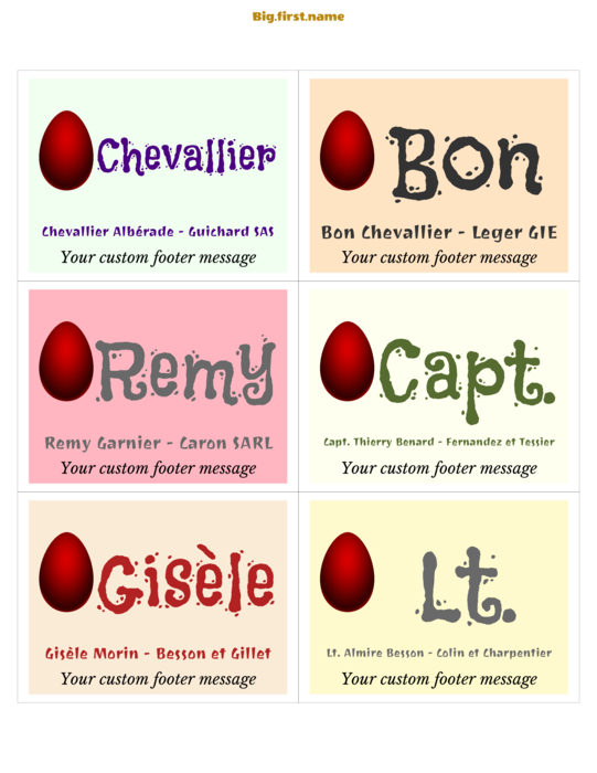 design de badge nominatif Joyeuses Pâques