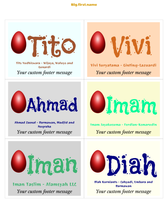 desain nametag name badge Perayaan Paskah Ceria