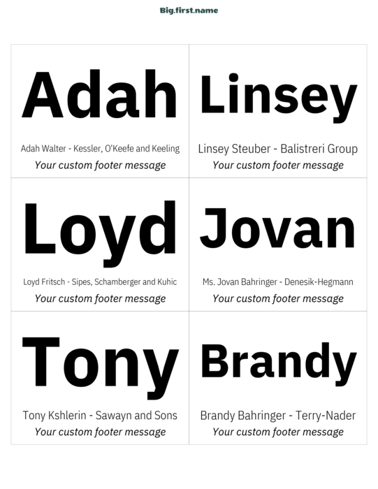 design jmenovky Original černá
