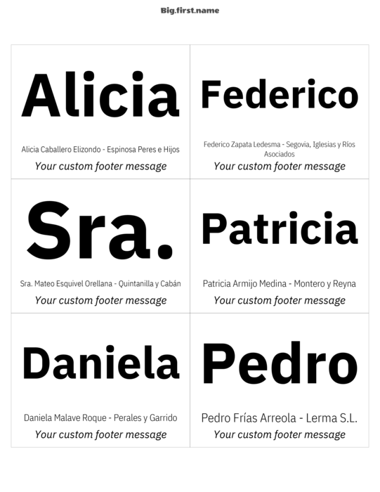 diseño de gafete con nombre Original Negro