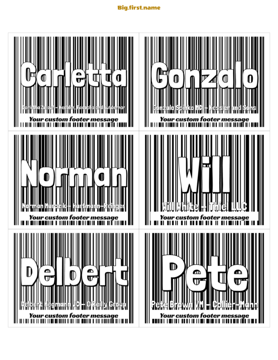 desain nametag name badge BarCoded