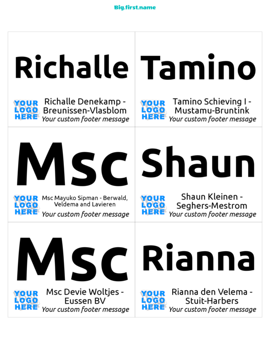 naambadge naamsticker ontwerp Klein Logo