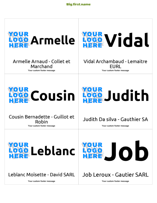 design de badge nominatif Grand Logo