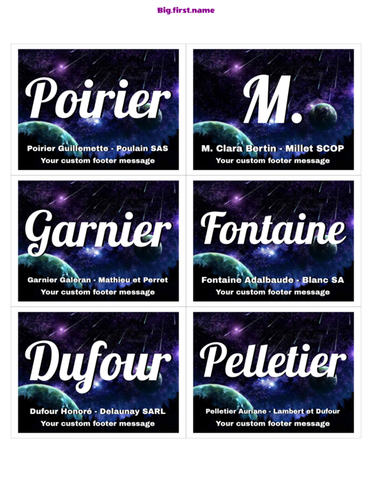 design de badge nominatif Frontière Finale