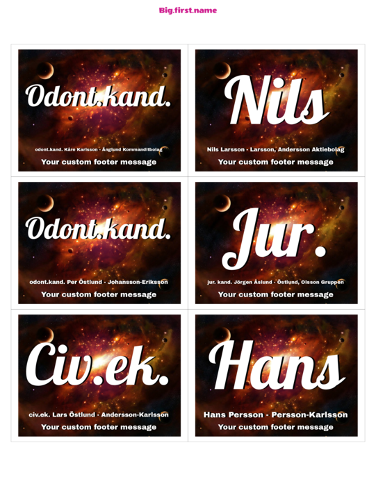 namnbricksdesign Sista gränsen