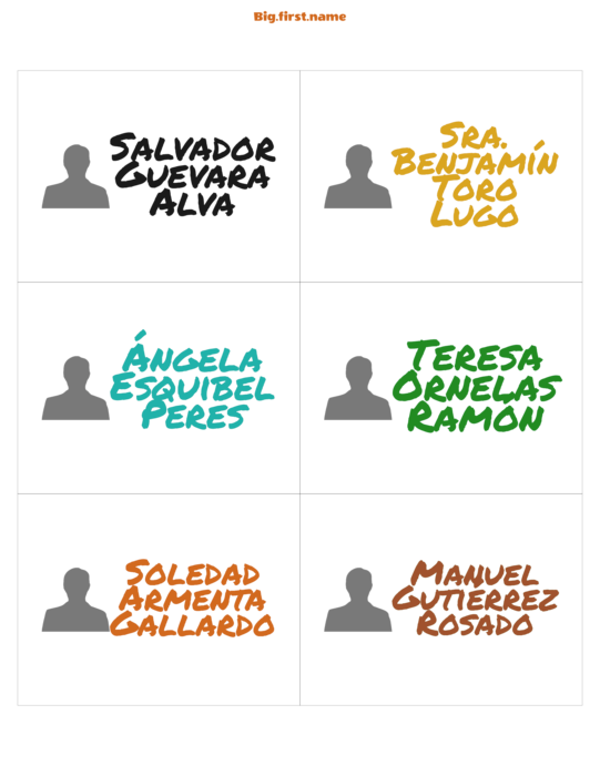 diseño de gafete con nombre Marcador de Colores