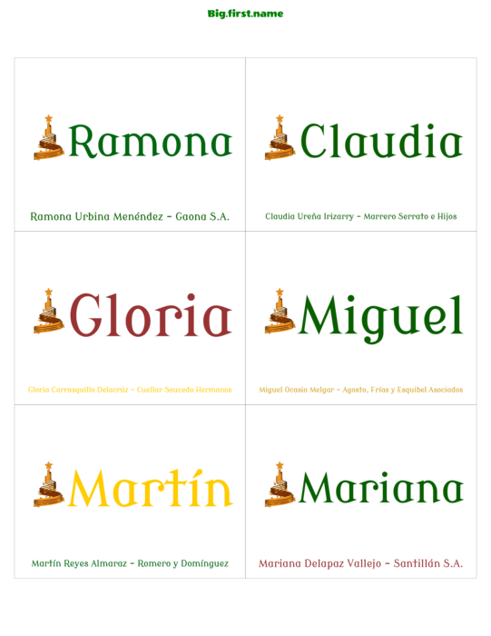 diseño de gafete con nombre Cena de Navidad