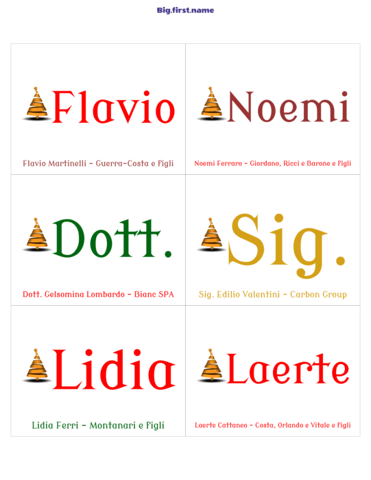 design di badge nominativo Cena di Natale