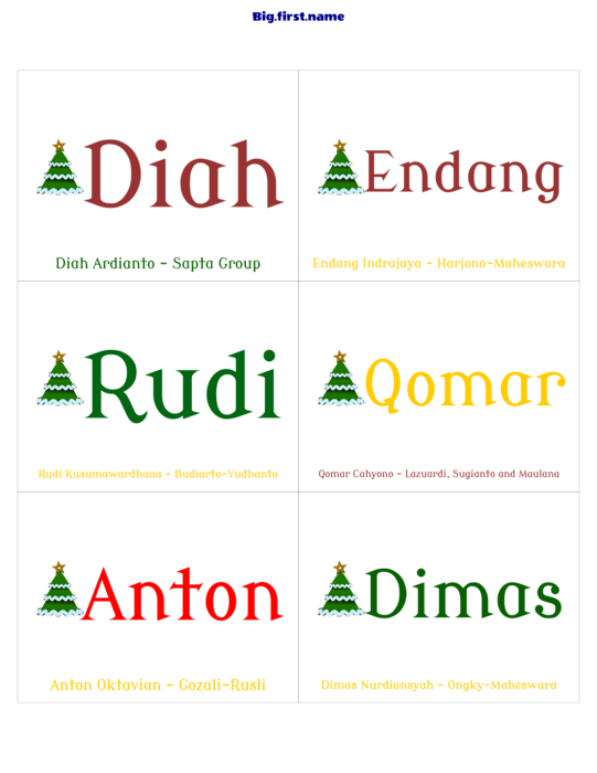 desain nametag name badge Makan Malam Natal