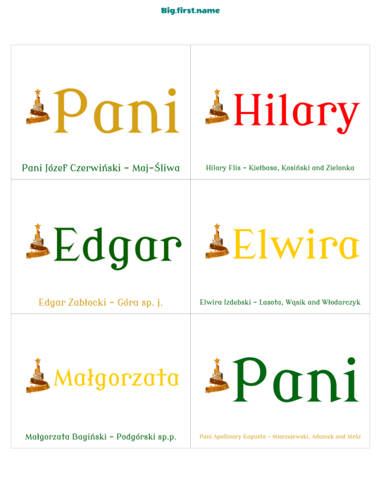 wzór identyfikatora Świąteczna Kolacja
