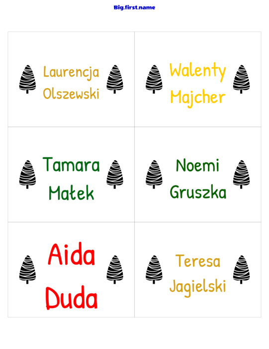 wzór identyfikatora Impreza Świąteczna