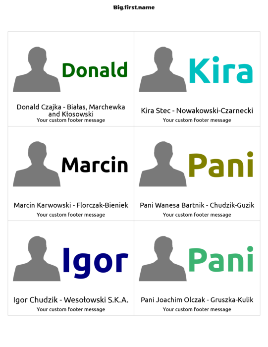 wzór identyfikatora Duże Zdjęcie
