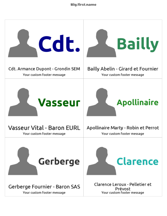 design de badge nominatif Grand Portrait