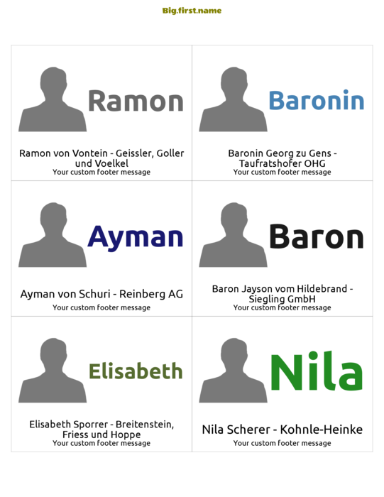 Namensschild-Design Großes Bild