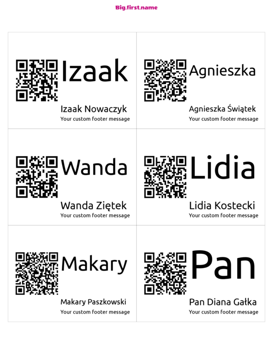 projekt identyfikatora Duży Kod QR