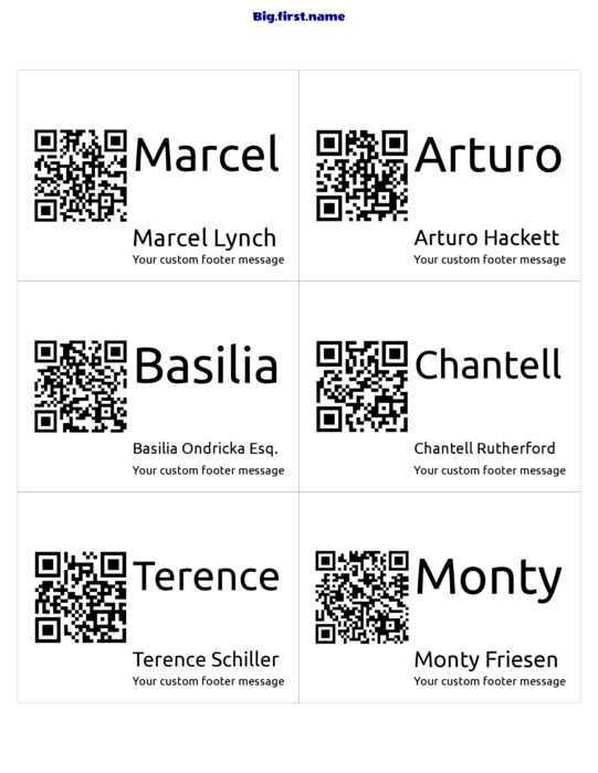disenyo ng nametag name badge Malaking QR Code