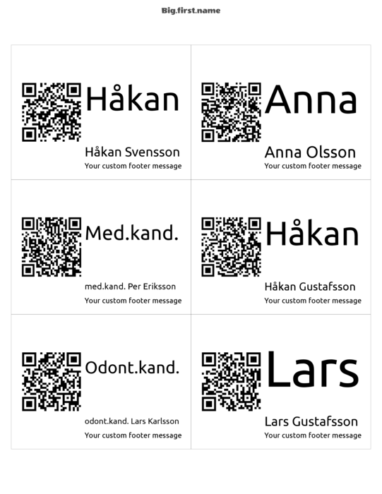 namnbricksdesign Stor QR-kod