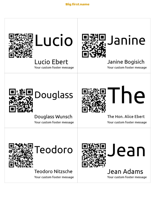 navneskilt design Stor QR-kode