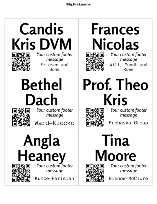design de crachá de identificação Código QR Pequeno
