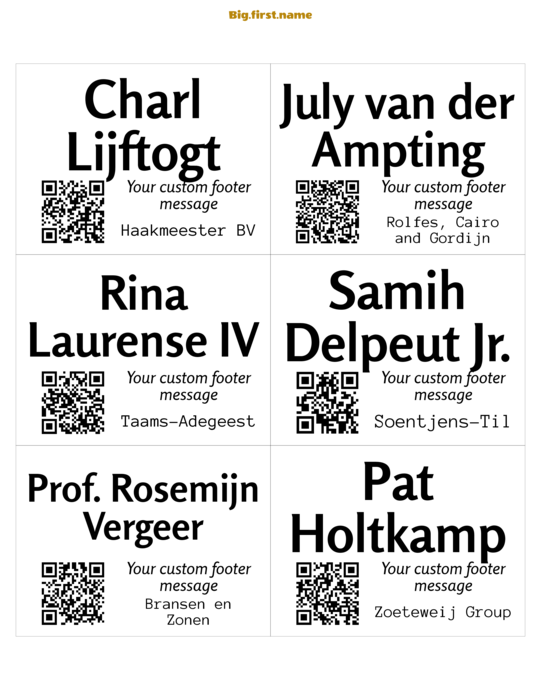 naambadge naamsticker ontwerp Kleine QR-code