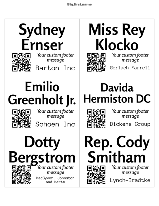 navneskilt design Lille QR-kode