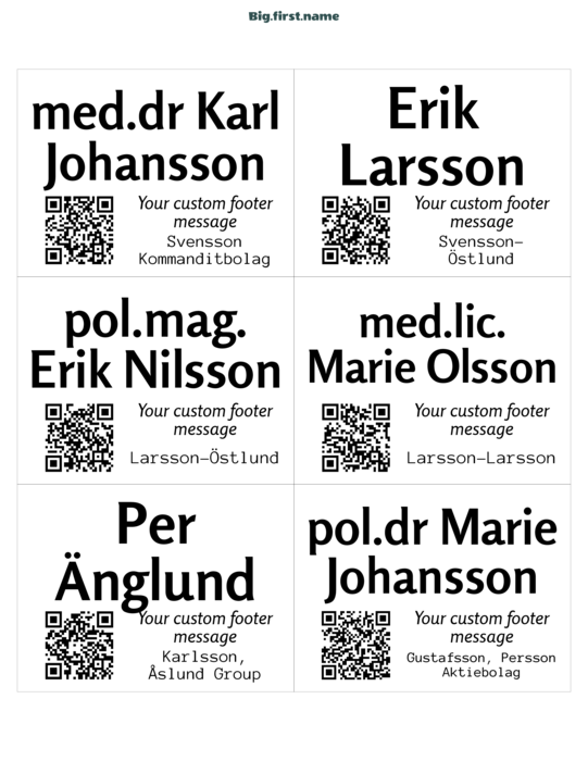 namnbricksdesign Liten QR-kod