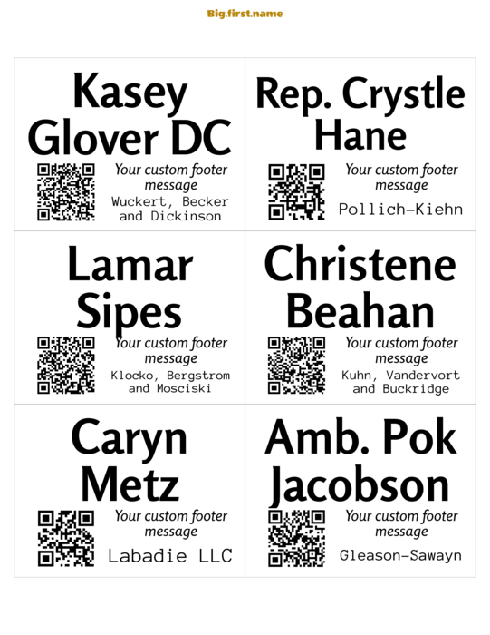 navneskilt-design Liten QR-kode