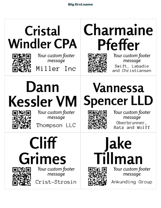 návrh jmenovky/visačky Malý QR kód