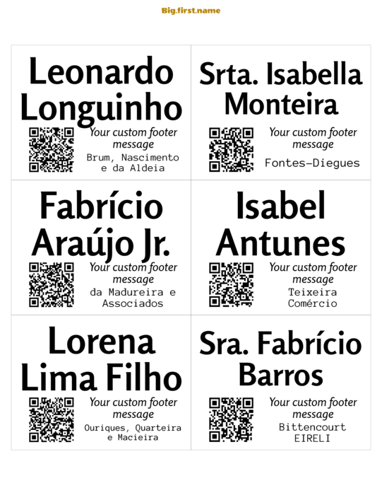 design de crachá com etiqueta de nome QR Code Pequeno