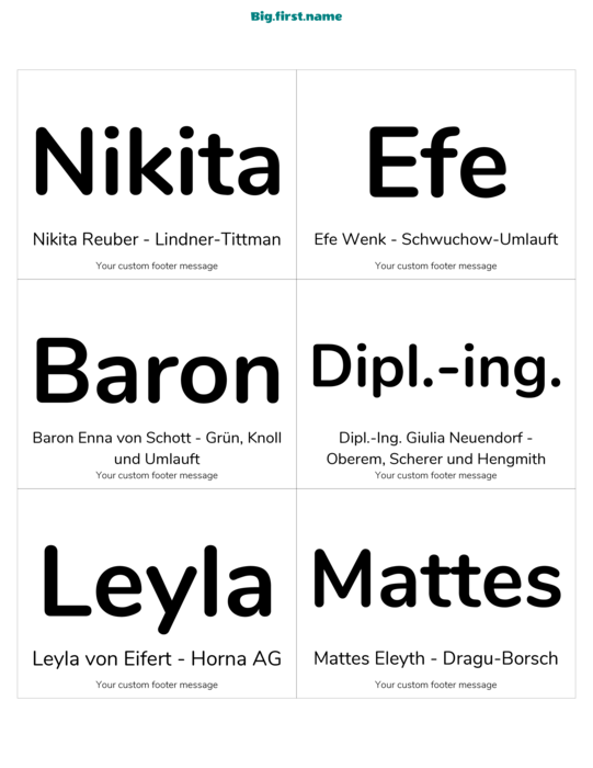 Namensschild-Design Freundliches Schwarz