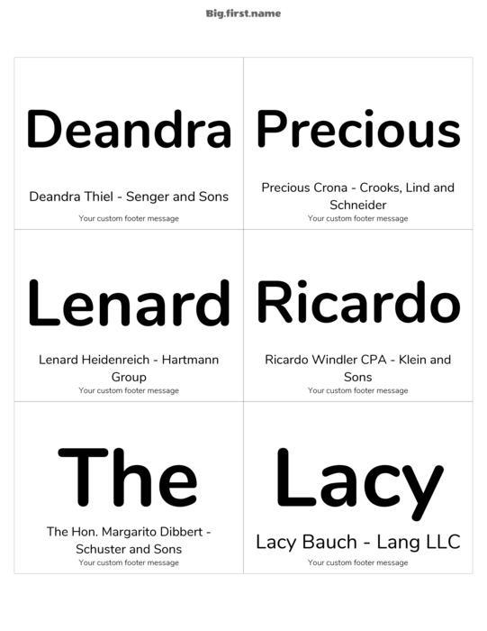 design jmenovky Přátelská černá