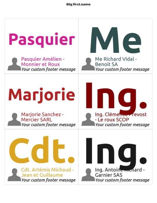 design de badge nominatif Couleurs Vives avec Avatar