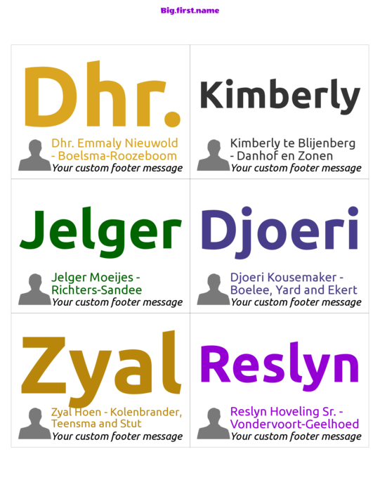 naambadge naamsticker ontwerp Felle Kleuren met Avatar