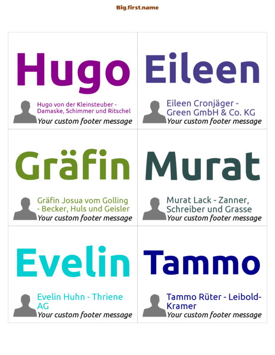 Namensschild-Design Kräftige Farben mit Avatar