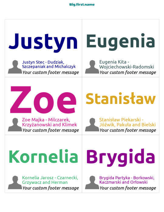 wzór identyfikatora Odważne Kolory z Awatarem