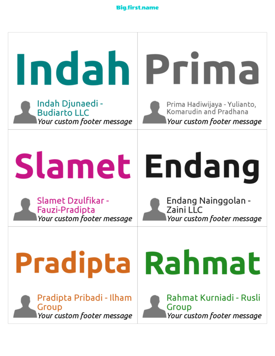 desain nametag name badge Warna Berani dengan Avatar