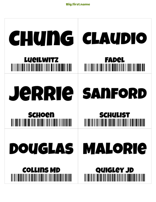 navneskilt design Code 128 Stregkode-Badge