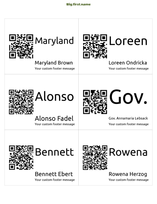 σχέδιο κονκάρδας ονόματος Μεγάλος Κωδικός QR
