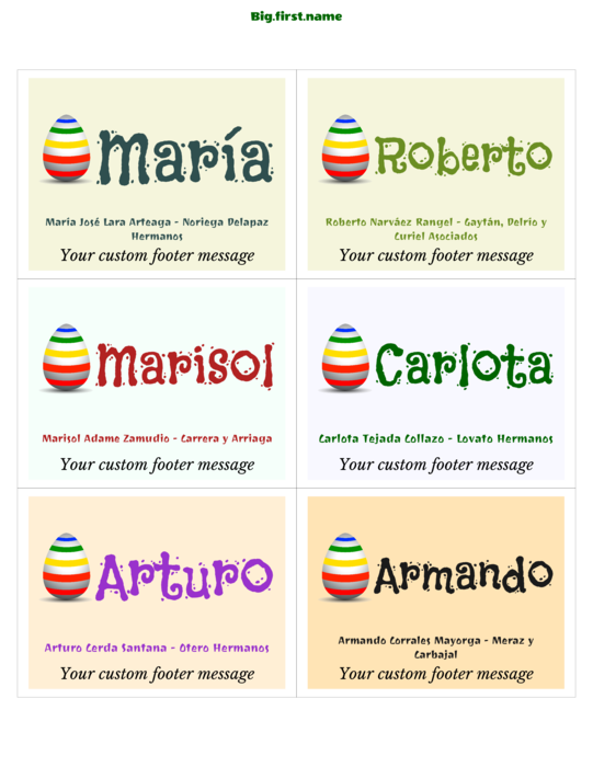 diseño de gafete con nombre Celebración de Pascua Feliz