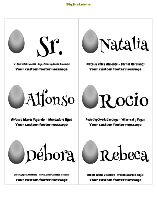 diseño de gafete con nombre Búsqueda de Huevos de Pascua