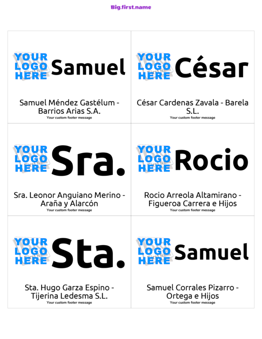 diseño de gafete con nombre Gran Logo
