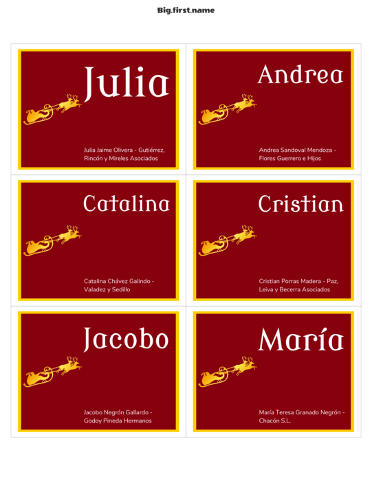 diseño de gafete con nombre Placa de Navidad Deluxe