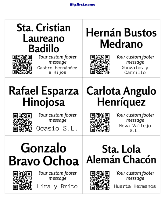 diseño de gafete con nombre Código QR Pequeño
