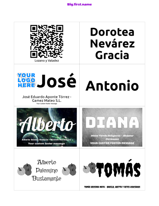 plantilla de gafete con nombre para Very 5383, 5390, 74461, 74549, 74556  y pc, nametag N8SWB Compatible Template