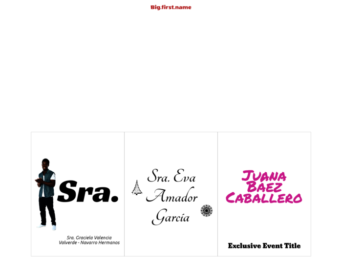 plantilla horizontal de gafete con nombre para Insertos de gafete Very 74520 Compatible Template