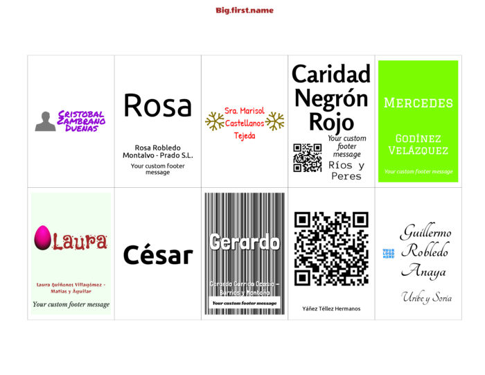 plantilla horizontal de gafete con nombre para Insertos de gafete Very 74558 Compatible Template