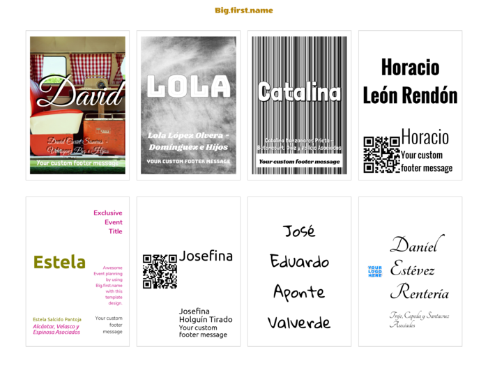 plantilla horizontal de gafete con nombre para Etiquetas adhesivas para gafetes Post-it 2800-M 2800-N 2800-O Compatible Template